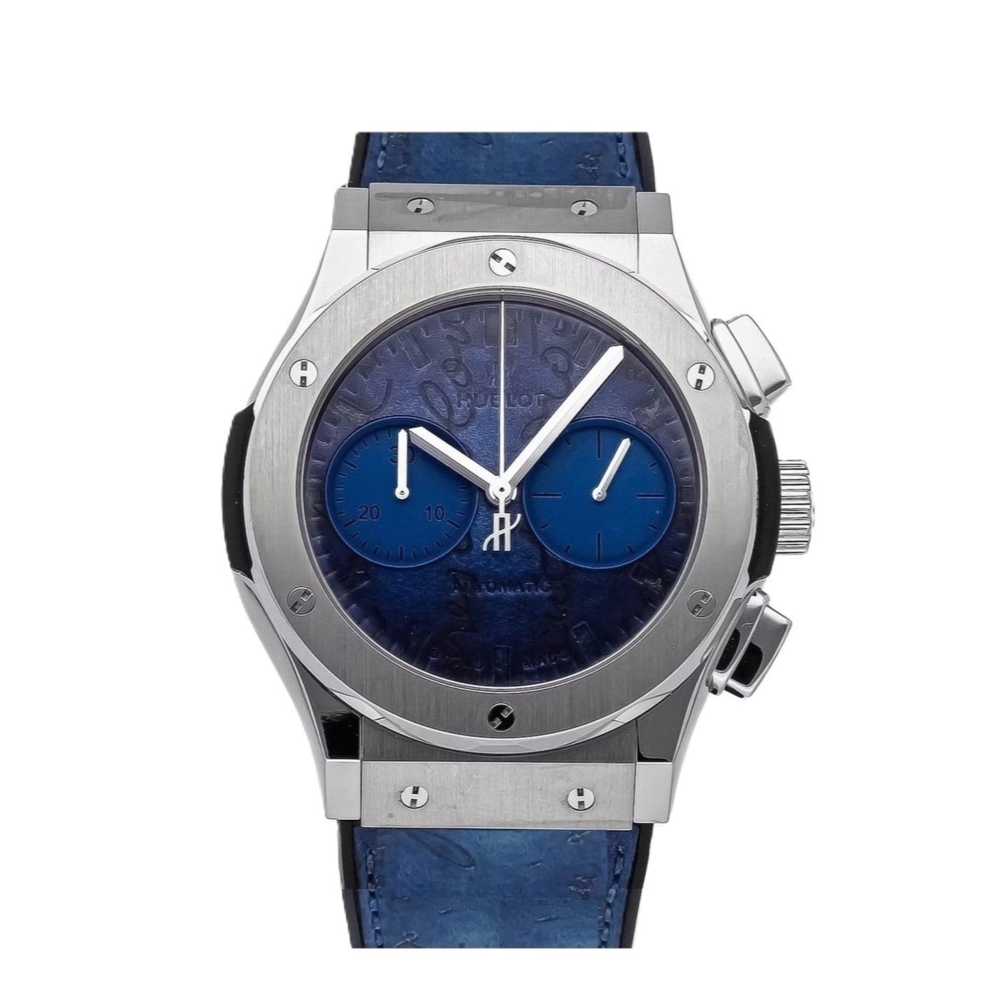 Hublot Classic Fusion 45mm Special Edition Berluti Scritto  Ocean Blue Leather Band Watch