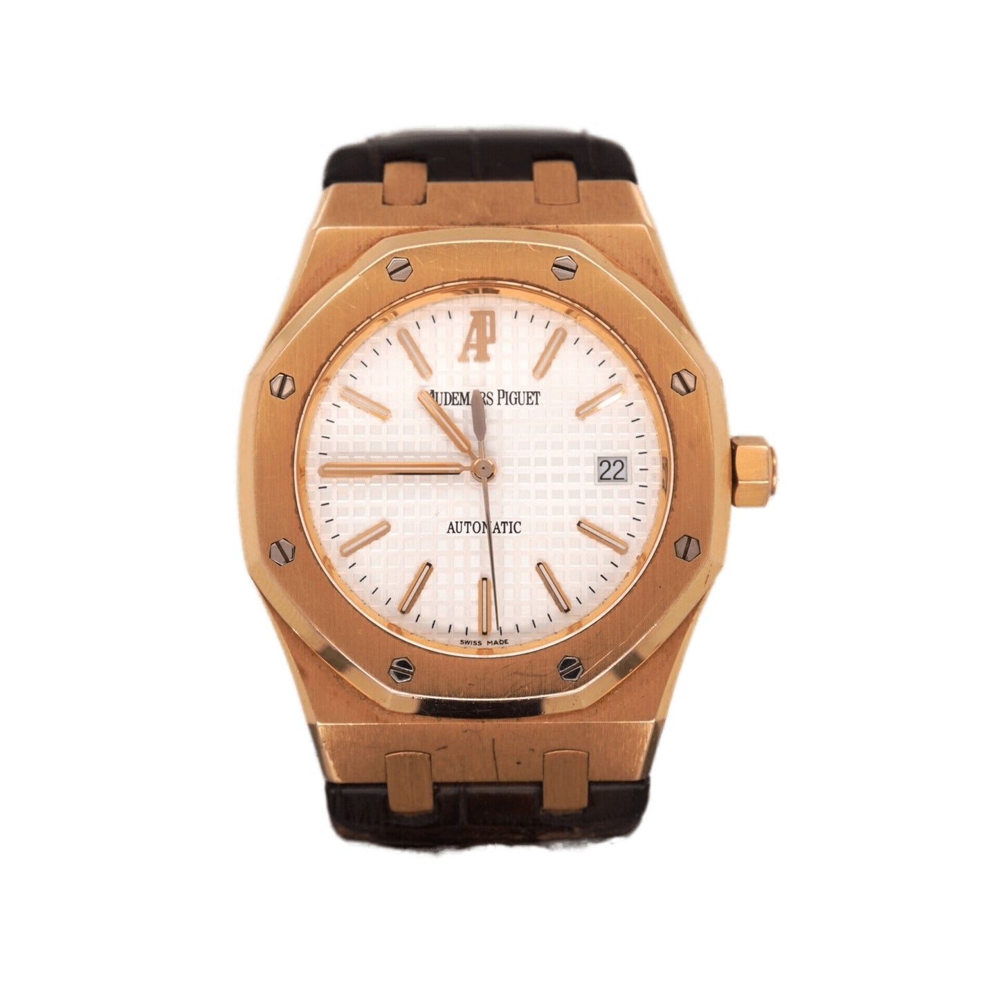 Audemars Piguet Royal Oak 18K Rose Gold "JUMBO" 39mm White Dial Watch 15300OR