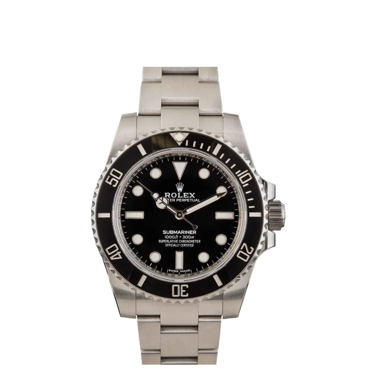 Rolex Submariner 40mm No Date Black Dial & Bezel Stainless Steel Oyster Watch 114060