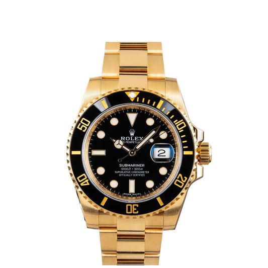 Rolex Submariner Date 40mm 18k Yellow Gold Black Bezel & Dial 116618LN