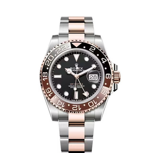 Rolex GMT-Master II 40mm Oyster Root Beer 2-Tone 18K Rose Gold & Stainless Steel Black Dial Oyster Watch 126711CHNR