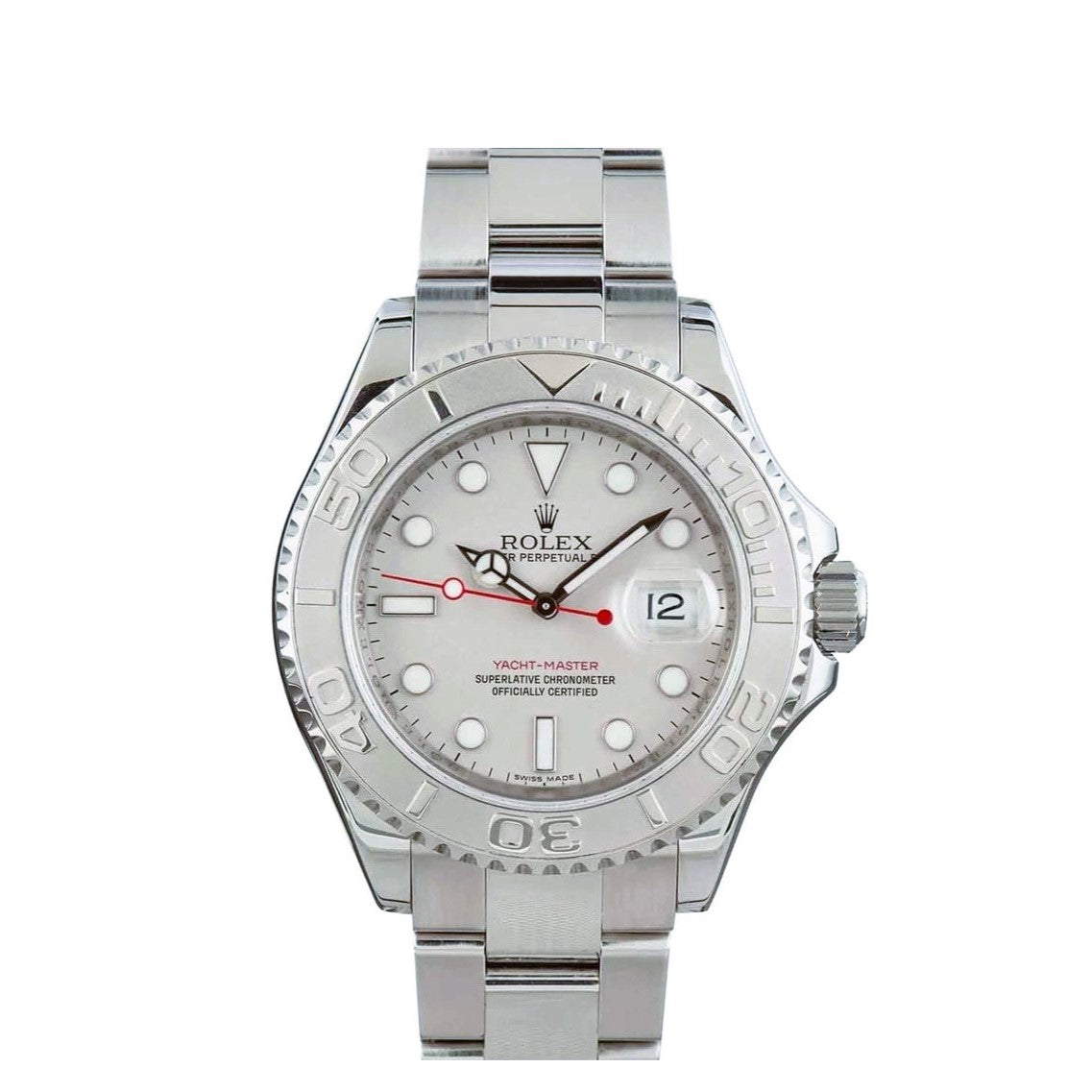 Rolex Yacht-Master 40mm Platinum Dial & Bezel Oyster Stainless Steel Watch 16622