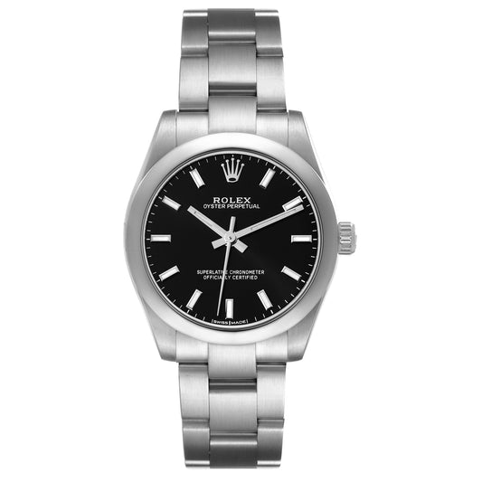 Rolex Oyster Perpetual 31mm Stainless Steel Black Dial Watch 177200