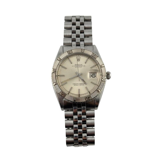 Rolex Datejust Turn-O-Graph 36mm Silver Dial 18k White Gold Turn-O-Graph Bezel Jubilee Band Stainless Steel Watch 1625