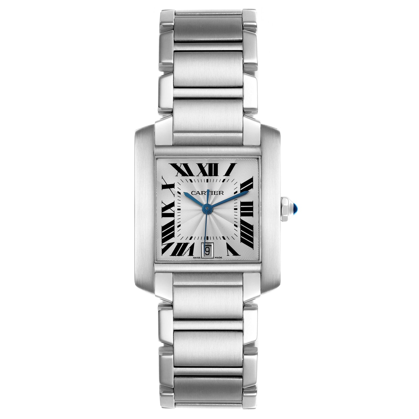 Cartier Tank Francaise Large Automatic Steel Mens Watch W51002Q3