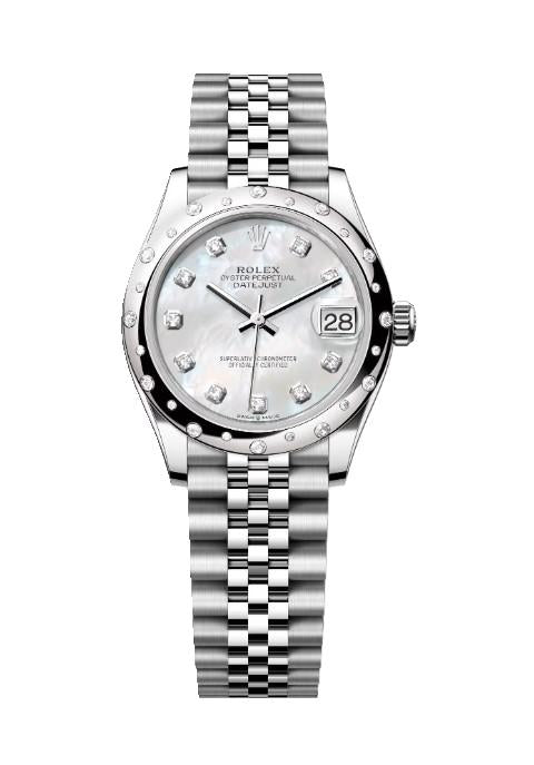 Rolex Datejust 31mm Stainless Steel MOP Dial Factory Diamond Bezel Jubilee Watch 278344RBR