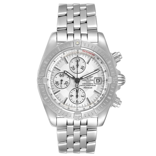 Breitling Chronomat Evolution 44mm Silver Dial Stainless Steel Watch A13356