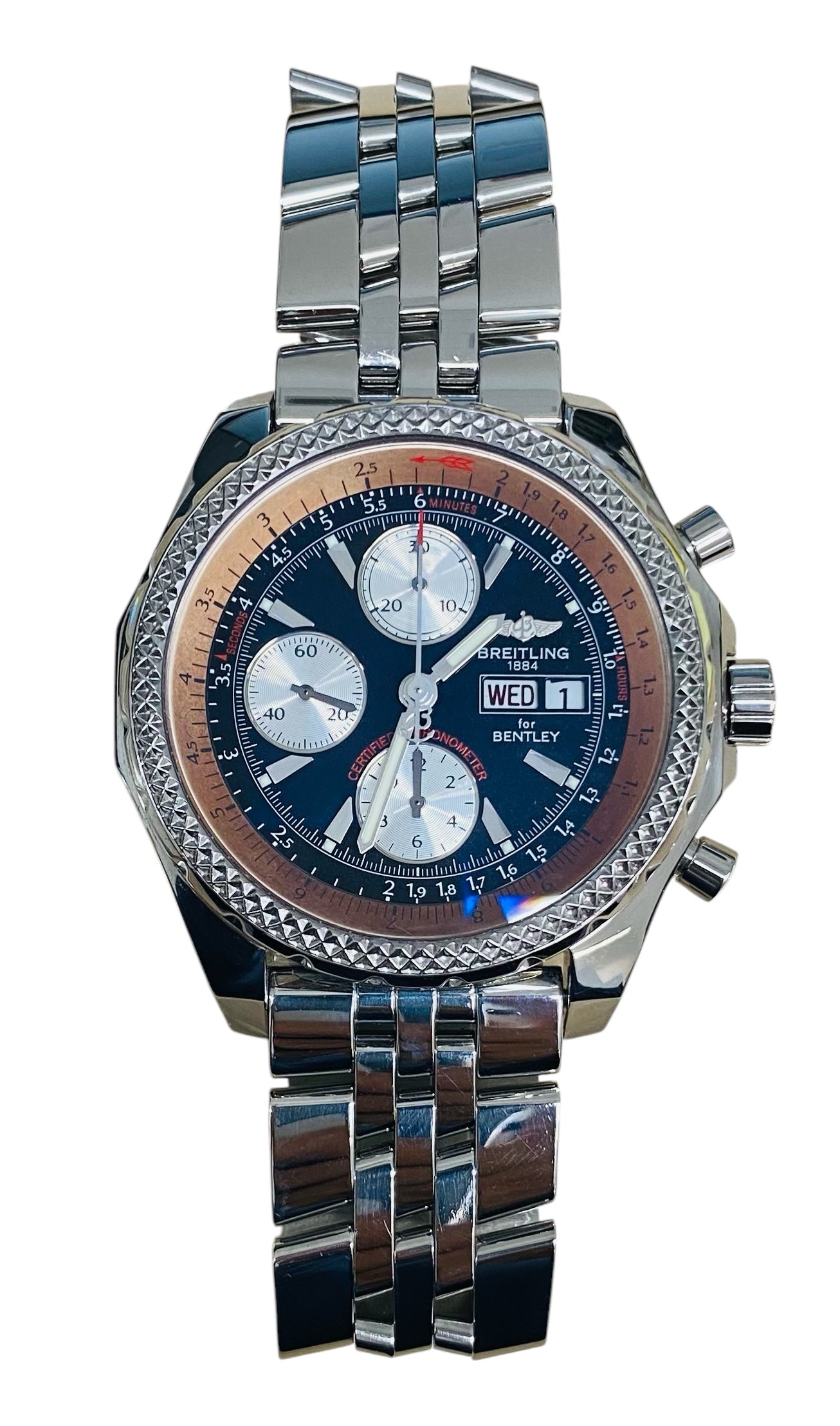 Breitling Bentley Motors GT Black Dial Steel Mens Watch A13362