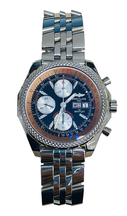 Breitling Bentley Motors GT Black Dial Steel Mens Watch A13362