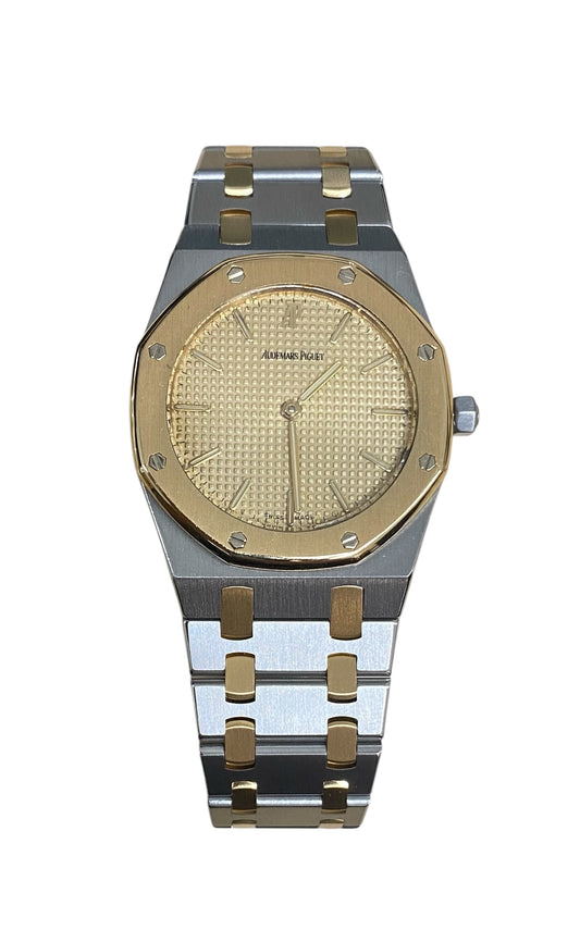 Audemars Piguet 33mm Royal Oak 2 Tone 18k Yellow Gold & Stainless Steel Gold Dial Watch 56303SA