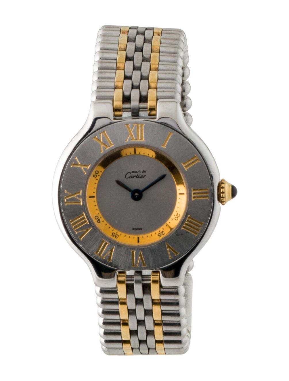 Cartier Must 28mm 2 Tone Yellow Gold & Stainless Steel Watch 1330