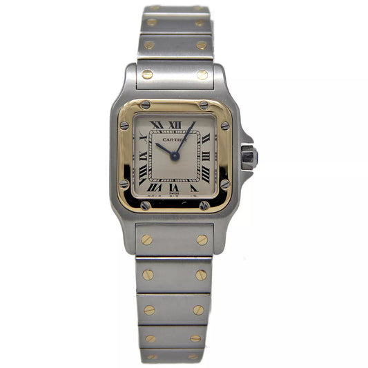 Cartier Santos Galbee 24mm 2 Tone Yellow Gold & Stainless Steel Watch 1567