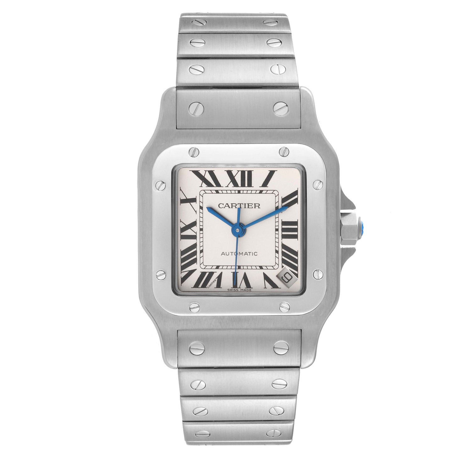 Cartier Santos Galbee XL Automatic White Dial Steel  Watch 2823