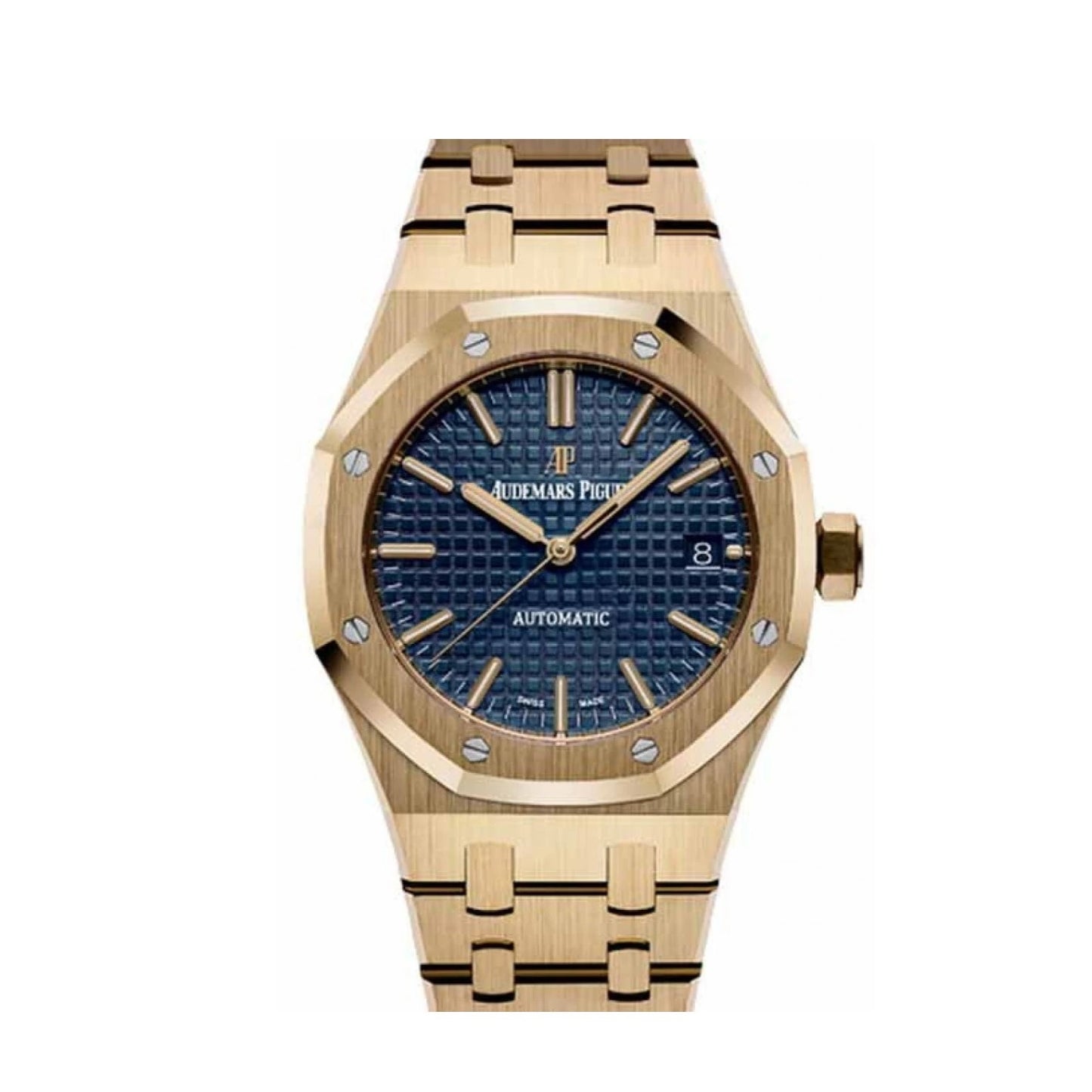 Audemars Piguet 37mm Royal Oak Blue Dial 18k Yellow Gold Watch