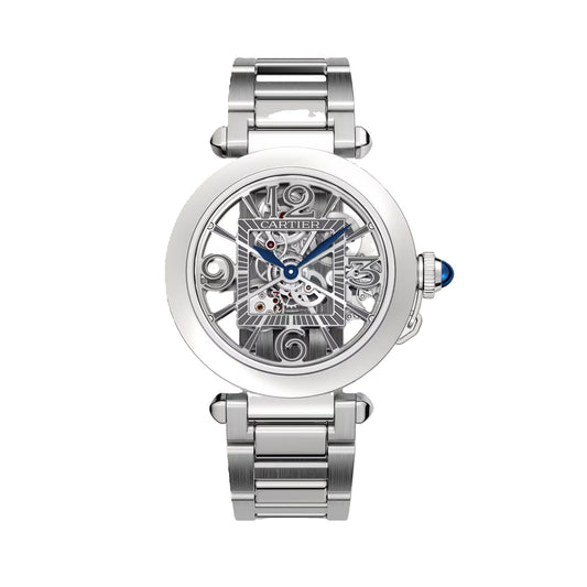 Cartier Pasha Skeleton 41mm Skeletonized Dial Stainless Steel Watch 4282