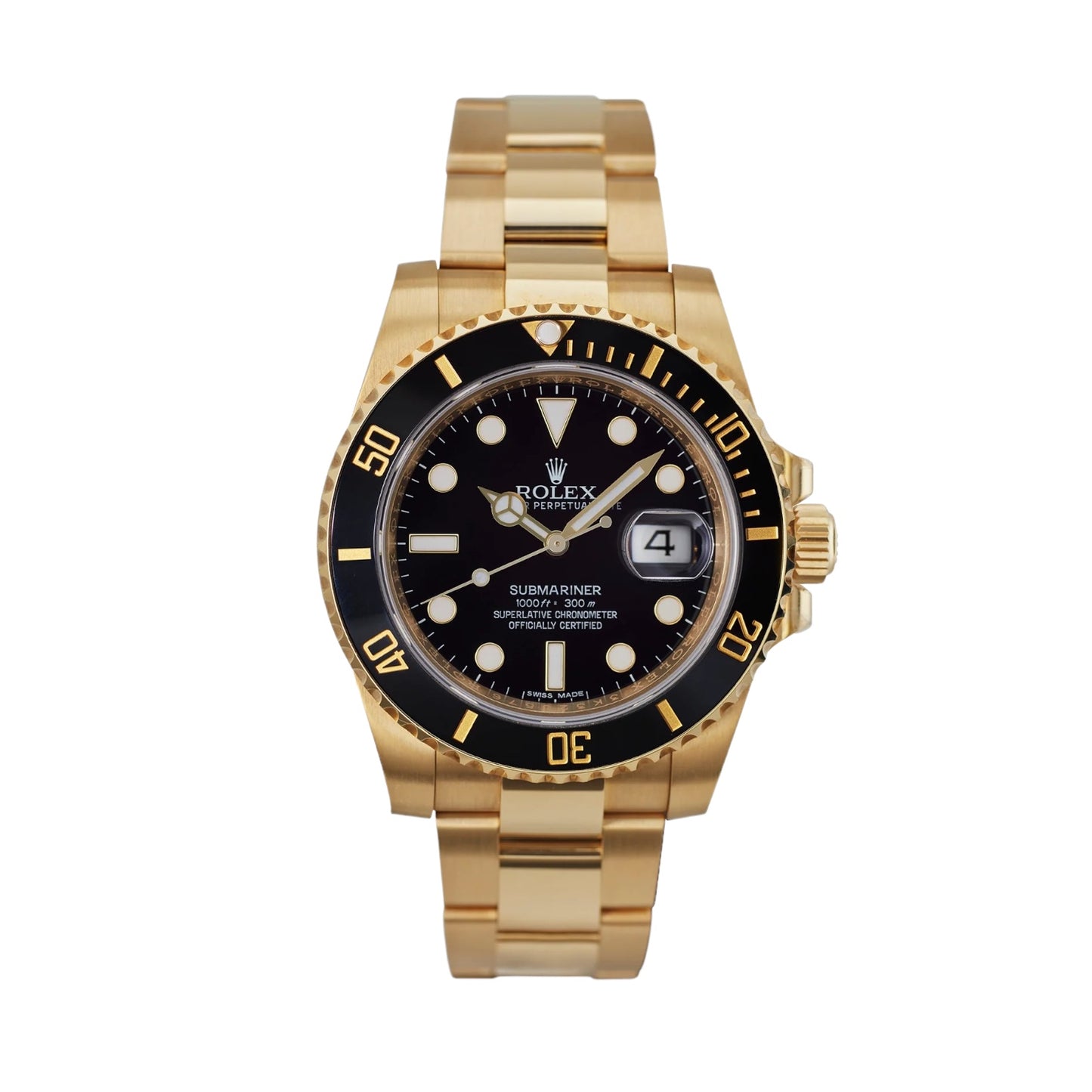 Rolex Submariner Date 40mm 18k Yellow Gold Black Bezel & Dial 116618LN