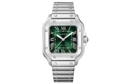 Cartier Santos 40mm Green Dial Stainless Steel Green Watch WSSA0062