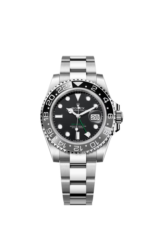 Rolex GMT-Master II 40mm Black Dial & Bezel Oyster Stainless Steel Watch 126710GRNR