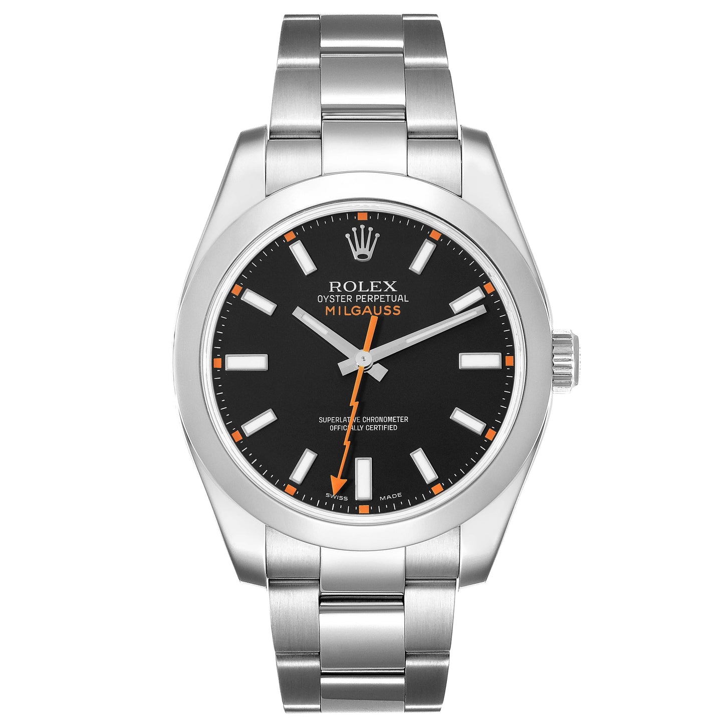 Rolex Milgauss 40mm Black Dial Oyster Stainless Steel Watch 116400