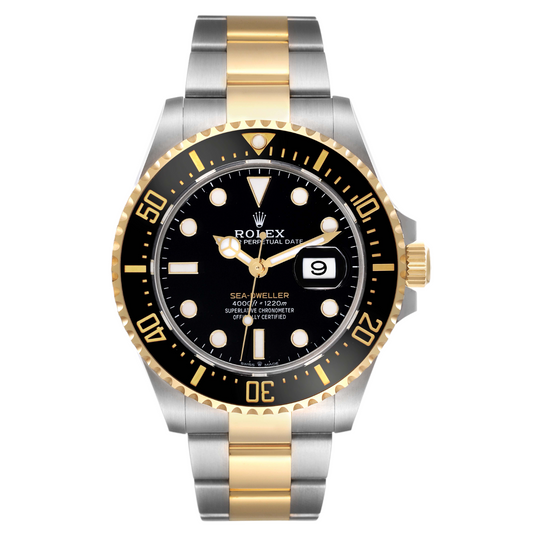 Rolex Sea-Dweller Date 43mm 2-Tone 18K YG-Stainless Steel Black Dial and Bezel Oyster Watch 126603