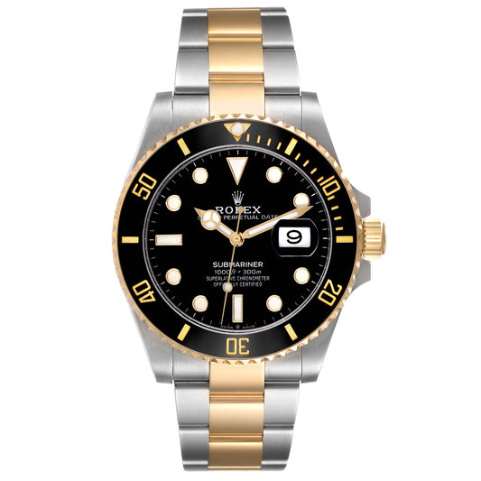 Rolex Submariner 40mm 2-Tone Stainless Steel & 18k Yellow Gold Black Dial and Bezel Oyster Watch 126613LN