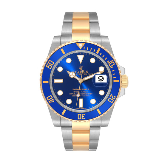 Rolex Submariner Date 40mm 2-Tone 18k Yellow Gold & Stainless Steel Blue Bezel & Dial Oyster Watch 116613LB