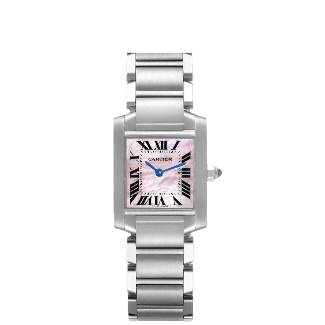 Cartier Tank Francaise 25.0mm x 20mm Pink MOP Dial Stainless Steel Watch 2384